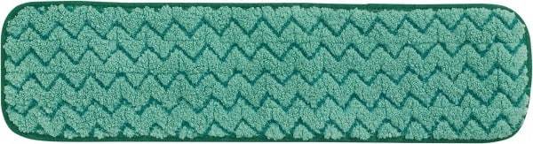 Rubbermaid - 469.9mm Long x 5-1/2" Wide Microfiber Dust Mop Pad - Green, Looped Head, Launderable - Americas Industrial Supply