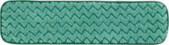 Rubbermaid - 469.9mm Long x 5-1/2" Wide Microfiber Dust Mop Pad - Green, Looped Head, Launderable - Americas Industrial Supply