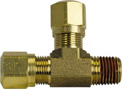 Cerro - 3/8" OD, Brass Male Run Tee - 150 Max Working psi, -40 to 200°F, Comp x MNPT x Comp Ends - Americas Industrial Supply