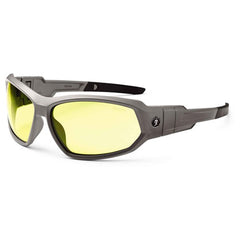 LOKI Yellow Lens Matte Gray Safety Glasses // Goggles - Americas Industrial Supply