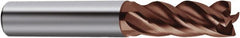 Guhring - 5mm, 13mm LOC, 6mm Shank Diam, 57mm OAL, 4 Flute, Solid Carbide Square End Mill - Single End, nano-Si Finish, Helical Flute, Variable° Helix, Centercutting, Right Hand Cut, Right Hand Flute, Series RF100 - Americas Industrial Supply