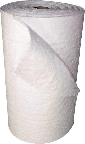 Oil-Dri - 21 Gal Capacity per Package, Oil Only Roll - 150' Long x 30" Wide, White, Polypropylene - Americas Industrial Supply