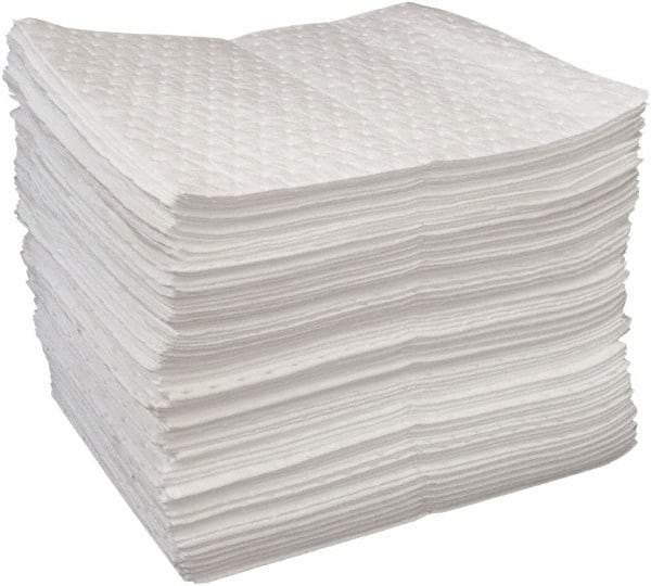 Oil-Dri - 20 Gal Capacity per Package, Oil Only Pad - 19" Long x 15" Wide, White, Polypropylene - Americas Industrial Supply