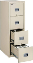 FireKing - 17-3/4" Wide x 52-3/4" High x 25" Deep, 4 Drawer Vertical File - Steel, Parchment - Americas Industrial Supply