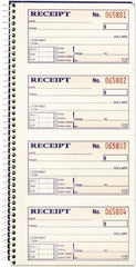 Adams Business Forms - 200 Sheet, 2-3/4 x 4-3/4", Receipt Book - Americas Industrial Supply