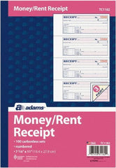Adams Business Forms - 100 Sheet, 7-5/8 x 11", Receipt Book - Americas Industrial Supply