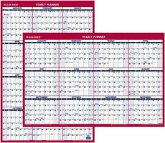 AT-A-GLANCE - 1 Sheet, 24 x 36", Planner Wall Calendar - Blue & Red - Americas Industrial Supply