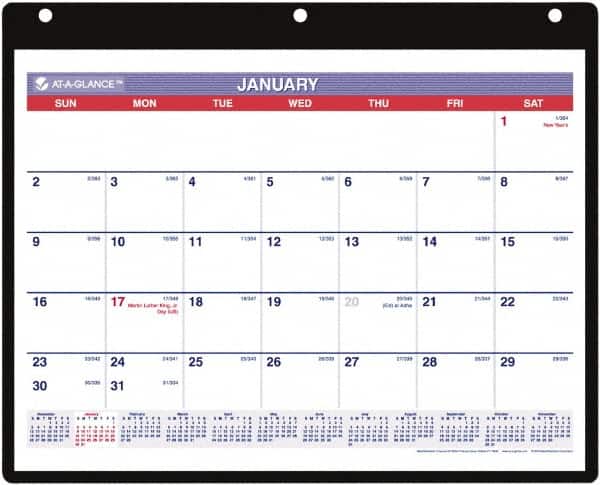 AT-A-GLANCE - 12 Sheet, 11 x 8-1/4", Wall Calendar - Americas Industrial Supply