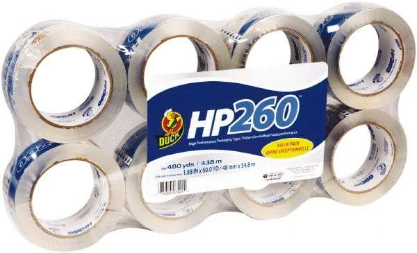 Duck - 1" Wide x 3.1mm Thick x 60 yds Long, HP260 Box Sealing & Label Protection Tape - Clear - Americas Industrial Supply