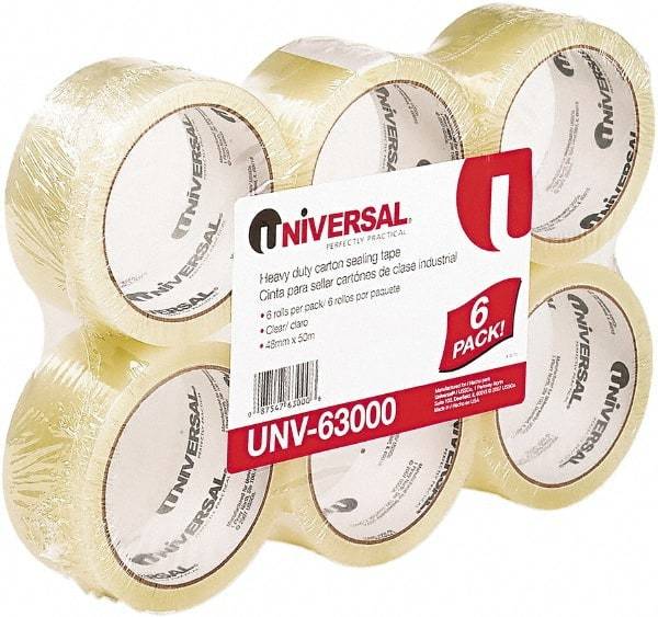 UNIVERSAL - 2" Wide x 1.85mm Thick x 55 yds Long, 63000 Box Sealing & Label Protection Tape - Clear - Americas Industrial Supply