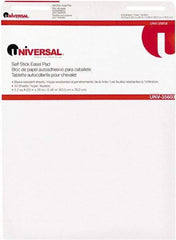 UNIVERSAL - 25 x 30 Inch Self Stick Easel Pad, White, 30 Sheets per Pad - For Use with Easel Stands - Americas Industrial Supply