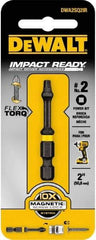 DeWALT - #2" Square Size Square Recess Bit - 1/4" Hex Drive, 2" OAL - Americas Industrial Supply