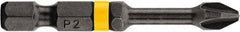 DeWALT - #2 Phillips Screwdriver Bit - 1/4" Hex Drive, 2" OAL - Americas Industrial Supply