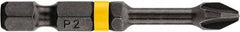 DeWALT - #1 Phillips Screwdriver Bit - 1/4" Hex Drive, 2" OAL - Americas Industrial Supply