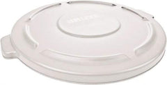 Rubbermaid - Round Lid for Use with 32 Gal Round Trash Cans - White, Low-Density Polyethylene, For Brute Trash Cans - Americas Industrial Supply