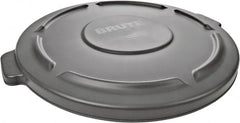 Rubbermaid - Round Lid for Use with 32 Gal Round Trash Cans - Gray, Low-Density Polyethylene, For Brute Trash Cans - Americas Industrial Supply