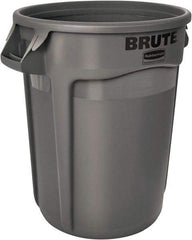 Rubbermaid - 20 Gal Gray Round Trash Can - Polyethylene, 22.91" High - Americas Industrial Supply