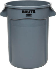 Rubbermaid - 32 Gal Gray Round Trash Can - Polyethylene, 27.77" High - Americas Industrial Supply