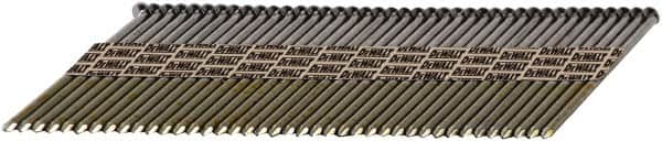 DeWALT - 30 Gauge 0.12" Shank Diam 3" Long Framing Nails for Power Nailers - Steel, Bright Finish, Smooth Shank, Angled Stick Paper Tape Collation, Round Head, Diamond Point - Americas Industrial Supply