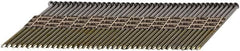 DeWALT - 30 Gauge 0.12" Shank Diam 3-1/4" Long Framing Nails for Power Nailers - Steel, Bright Finish, Smooth Shank, Angled Stick Paper Tape Collation, Round Head, Diamond Point - Americas Industrial Supply