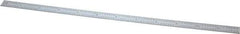 General - 12" Long, 1/100, 1/64, 1/32, 1/10" Graduation, Flexible Steel Rule - 5R Graduation Style, 15/32" Wide, Silver, Satin Chrome Finish - Americas Industrial Supply