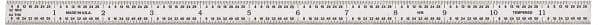 General - 12" Long, 1/64, 1/32" and 0.5, 1mm Graduation, Flexible Steel Rule - English/Metric Graduation Style, 1/2" Wide, Silver, Satin Chrome Finish - Americas Industrial Supply