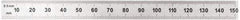 General - 6" Long, 1/100, 1/10" and 0.5, 1mm Graduation, Flexible Steel Rule - Decimal/Metric Graduation Style, 1/2" Wide, Silver, Satin Chrome Finish - Americas Industrial Supply
