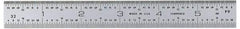 General - 6" Long, 1/64, 1/32, 1/16, 1/8" Graduation, Rigid Steel Rule - 4R Graduation Style, 3/4" Wide, Silver, Satin Chrome Finish - Americas Industrial Supply