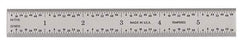 General - 6" Long, 1/64, 1/32, 1/16, 1/8" Graduation, Rigid Steel Rule - 4R Graduation Style, 3/4" Wide, Silver, Satin Chrome Finish - Americas Industrial Supply