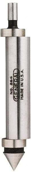 General - 0.2" Head Diam, 1/2" Shank, Double End, Mechanical Center Finder - Accurate to 0.0005", Conical and Cylindrical Contact - Americas Industrial Supply