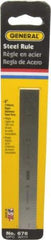General - 6" Long, 1/64, 1/32, 1/16, 1/8" Graduation, Rigid Stainless Steel Rule - 4R Graduation Style, 3/4" Wide, Silver, Polished Finish - Americas Industrial Supply