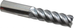 Accupro - 1", 3-1/4" LOC, 1" Shank Diam, 6" OAL, 5 Flute, Solid Carbide Square End Mill - Single End, TiCN Finish, Spiral Flute, 45° Helix, Centercutting, Right Hand Cut, Right Hand Flute - Americas Industrial Supply