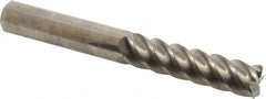 Accupro - 5/8", 2-1/2" LOC, 5/8" Shank Diam, 5" OAL, 5 Flute, Solid Carbide Square End Mill - Single End, Uncoated, Spiral Flute, 45° Helix, Centercutting, Right Hand Cut, Right Hand Flute - Americas Industrial Supply