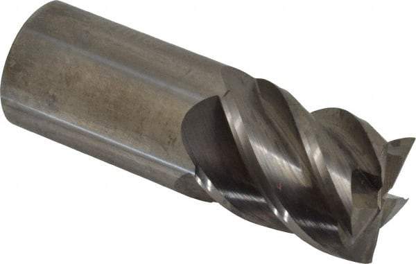 Accupro - 1", 1-1/4" LOC, 1" Shank Diam, 3" OAL, 5 Flute, Solid Carbide Square End Mill - Single End, Uncoated, Spiral Flute, 45° Helix, Centercutting, Right Hand Cut, Right Hand Flute - Americas Industrial Supply