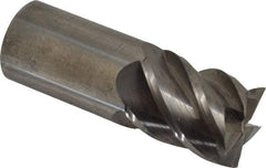 Accupro - 1", 1-1/4" LOC, 1" Shank Diam, 3" OAL, 5 Flute, Solid Carbide Square End Mill - Single End, Uncoated, Spiral Flute, 45° Helix, Centercutting, Right Hand Cut, Right Hand Flute - Americas Industrial Supply