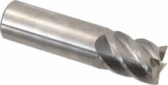Accupro - 3/4", 1" LOC, 3/4" Shank Diam, 3" OAL, 5 Flute, Solid Carbide Square End Mill - Single End, Uncoated, Spiral Flute, 45° Helix, Centercutting, Right Hand Cut, Right Hand Flute - Americas Industrial Supply
