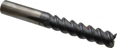Accupro - 3/4", 3-1/4" LOC, 3/4" Shank Diam, 6" OAL, 3 Flute, Solid Carbide Square End Mill - Single End, TiCN Finish, Spiral Flute, 60° Helix, Centercutting, Right Hand Cut, Right Hand Flute - Americas Industrial Supply
