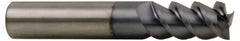 Accupro - 3/4", 1" LOC, 3/4" Shank Diam, 3" OAL, 3 Flute, Solid Carbide Square End Mill - Single End, TiCN Finish, Spiral Flute, 60° Helix, Centercutting, Right Hand Cut, Right Hand Flute - Americas Industrial Supply