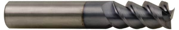Accupro - 5/8", 1-5/8" LOC, 5/8" Shank Diam, 3-1/2" OAL, 3 Flute, Solid Carbide Square End Mill - Single End, TiCN Finish, Spiral Flute, 60° Helix, Centercutting, Right Hand Cut, Right Hand Flute - Americas Industrial Supply