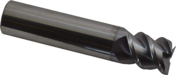 Accupro - 5/8", 3/4" LOC, 5/8" Shank Diam, 3" OAL, 3 Flute, Solid Carbide Square End Mill - Single End, TiCN Finish, Spiral Flute, 60° Helix, Centercutting, Right Hand Cut, Right Hand Flute - Americas Industrial Supply