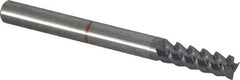 Accupro - 3/16", 9/16" LOC, 3/16" Shank Diam, 2" OAL, 3 Flute, Solid Carbide Square End Mill - Single End, TiCN Finish, Spiral Flute, 60° Helix, Centercutting, Right Hand Cut, Right Hand Flute - Americas Industrial Supply