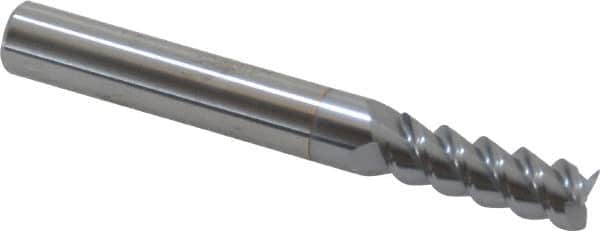 Accupro - 9/32", 13/16" LOC, 5/16" Shank Diam, 2-1/2" OAL, 3 Flute, Solid Carbide Square End Mill - Single End, TiCN Finish, Spiral Flute, 60° Helix, Centercutting, Right Hand Cut, Right Hand Flute - Americas Industrial Supply