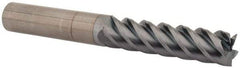 Accupro - 5/8", 2-1/2" LOC, 5/8" Shank Diam, 5" OAL, 5 Flute, Solid Carbide Square End Mill - Single End, TiCN Finish, Spiral Flute, 45° Helix, Centercutting, Right Hand Cut, Right Hand Flute - Americas Industrial Supply
