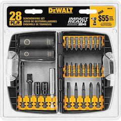 DeWALT - 28 Piece, Screwdriver Bit Set - SQ1, SQ2, SQ3, 1/4" Drive - Americas Industrial Supply