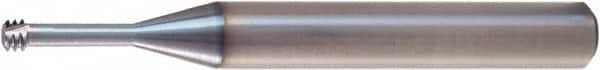 Vargus - M2.5x0.45 ISO, 0.077" Cutting Diam, 3 Flute, Solid Carbide Helical Flute Thread Mill - Internal Thread, 0.205" LOC, 2.244" OAL, 1/4" Shank Diam - Americas Industrial Supply