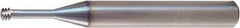 Vargus - M2.5x0.45 ISO, 0.077" Cutting Diam, 3 Flute, Solid Carbide Helical Flute Thread Mill - Internal Thread, 0.276" LOC, 2.244" OAL, 1/4" Shank Diam - Americas Industrial Supply