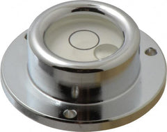 Geier & Bluhm, Inc. - 1-3/4 Inch Base Diameter x 0.63 Inch Overall Height, 1 Circle, Brass Bull's Eye Circular Level - 0.315 Inch Vial Diameter, 13/16 Inch Inner Diameter, 0.12 Inch Mounting Hole Diameter, 0.1 Inch Sensitivity, -40 to 160°F - Americas Industrial Supply