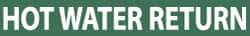 NMC - Pipe Marker with Hot Water Return Legend and No Graphic - 2-1/2 to 6" Pipe Outside Diam, White on Green - Americas Industrial Supply