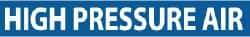 NMC - Pipe Marker with High Pressure Air Legend and No Graphic - 1-1/2 to 2" Pipe Outside Diam, White on Blue - Americas Industrial Supply