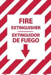 NMC - Fire Extinguisher, Plastic Fire Sign - 14" Wide x 10" High, English/Spanish, Glow-in-the-Dark - Americas Industrial Supply